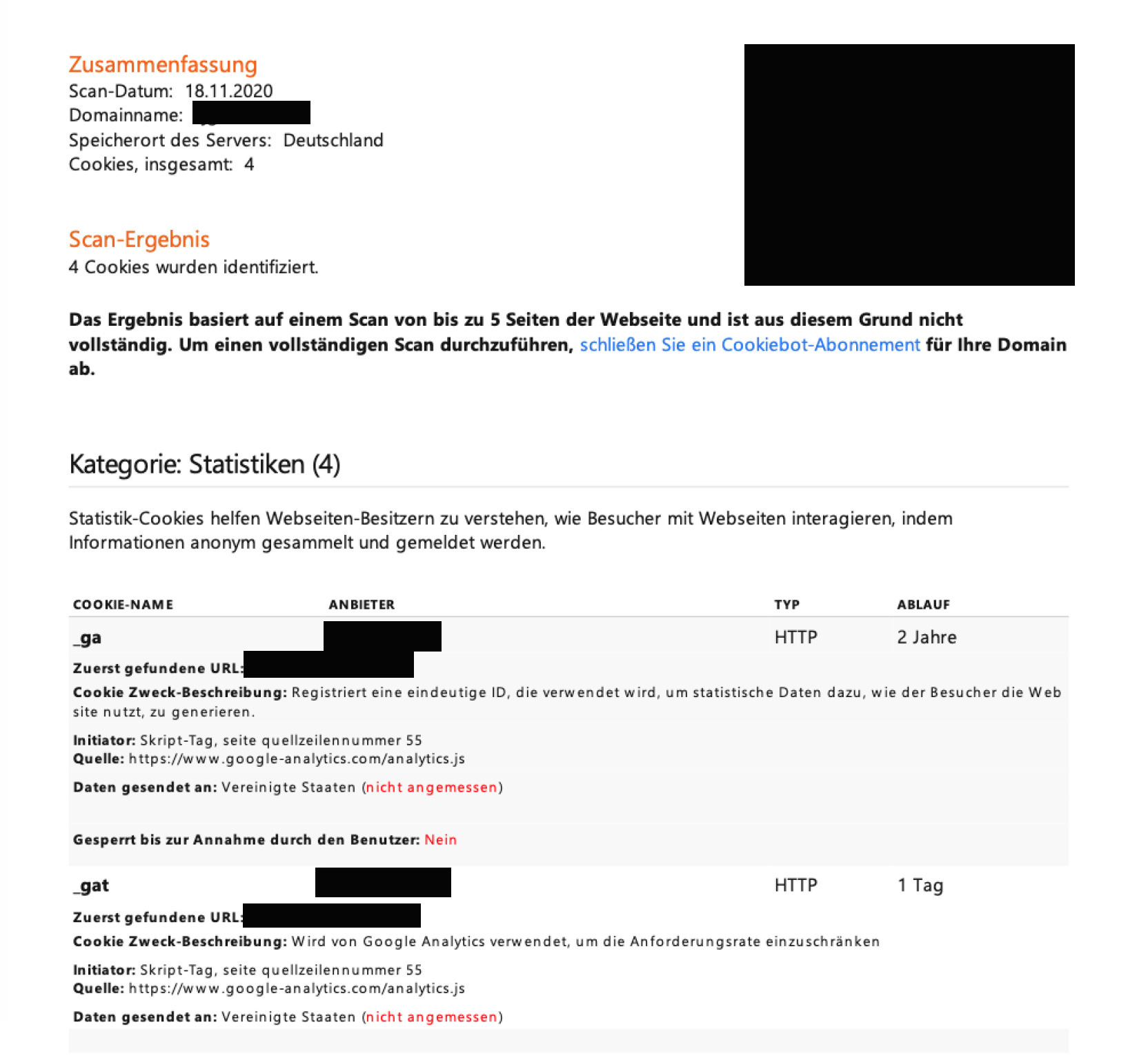 Website auf Cookies prüfen lassen Cookie Checker: Cookiebot