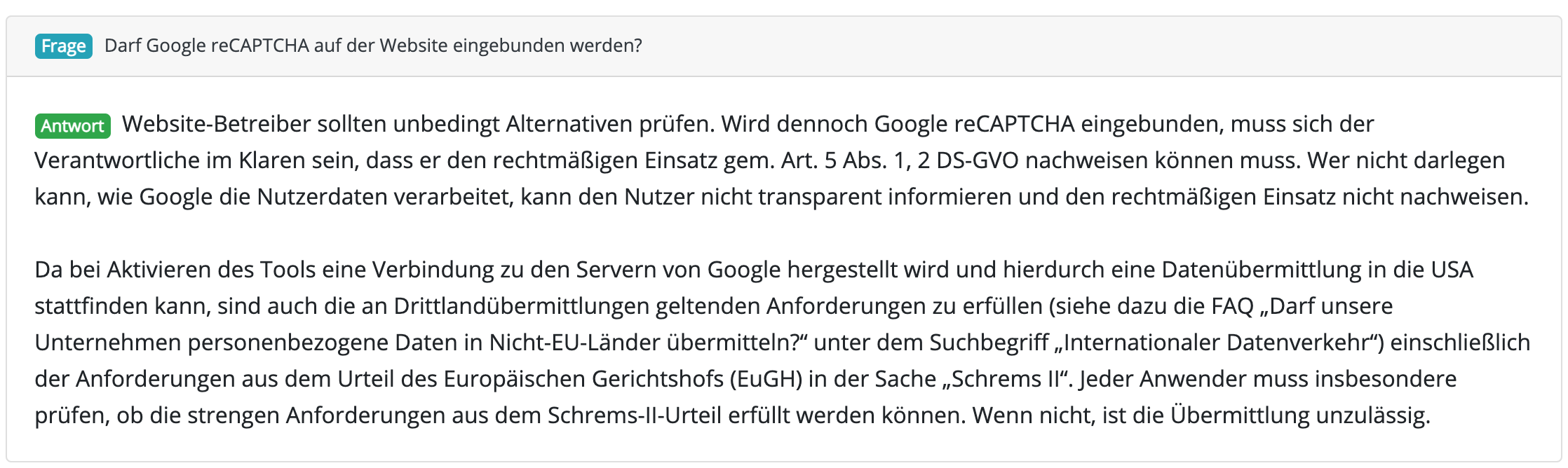 Google reCaptcha DSGVO Ist recaptcha datenschutzkonform?